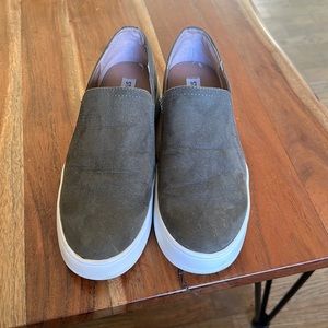 Steve Madden Womens Army Green Zayna Platform Shoe 8